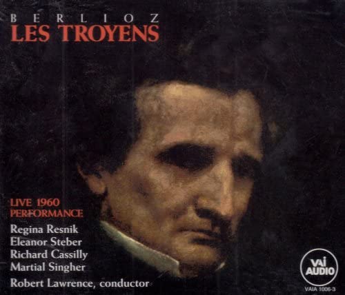 CD cover for Berlioz’s *Les Troyens* live performance, 1960, with portrait.
