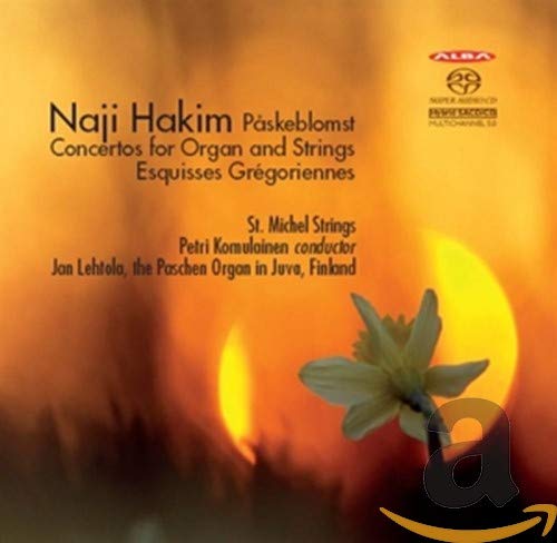 CD cover with orange gradient, a daffodil, and text details.
