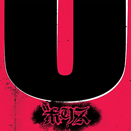 Black album cover with a large pink "U" and stylized text below.