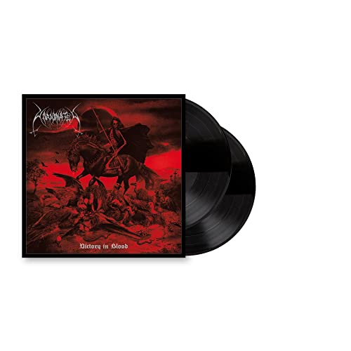 Victory in Blood" vinyl record with dark, gothic cover art of a knight.