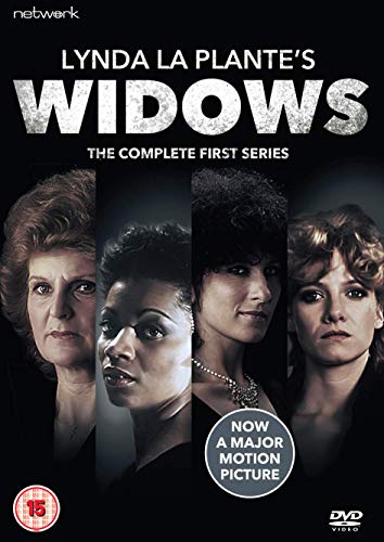 “Widows” DVD cover featuring four women’s portraits in a dark, dramatic style.