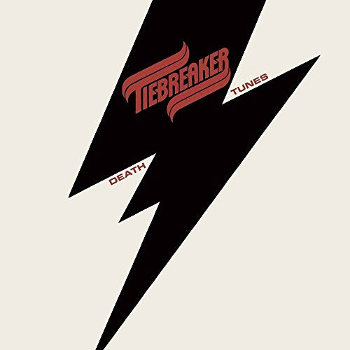 CD cover: black lightning bolt with red "Tiebreaker" and "Death Tunes" text.