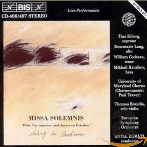 CD cover for Beethoven’s *Missa Solemnis* with performer names and details.
