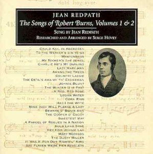 CD cover for Jean Redpath’s “The Songs of Robert Burns”, with portrait.