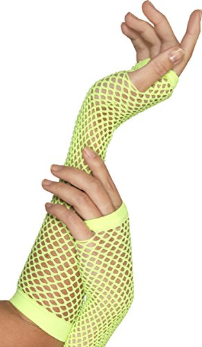 Smiffys Fishnet Gloves - Neon Green