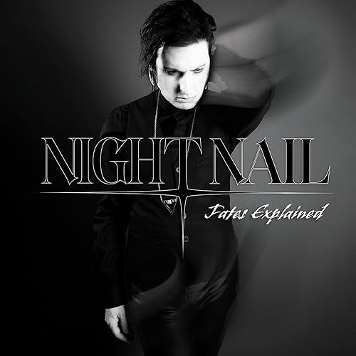 Black and white album cover featuring a man in dark clothing.
