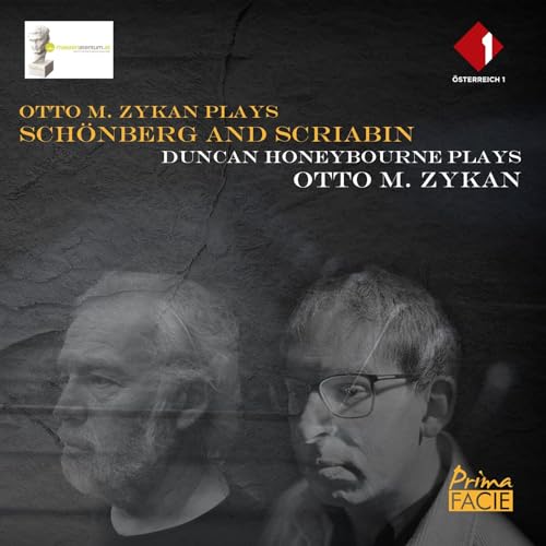 CD cover featuring portraits of composers Otto M. Zykan and Duncan Honeybourne.