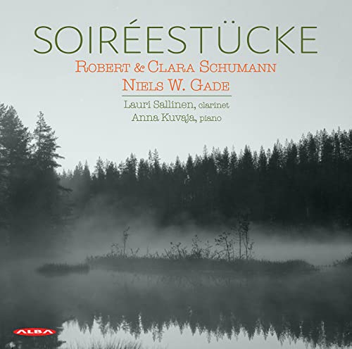 CD cover with misty lake and forest scene, classical composers’ names.