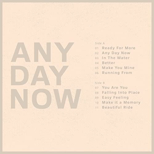 Vinyl record back cover with tracklist for Krezip album Any Day Now.