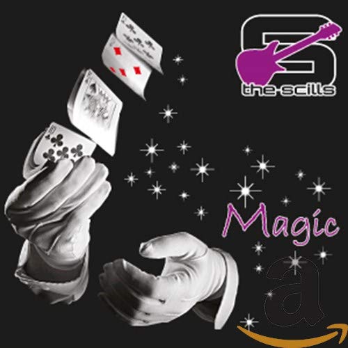 CD cover with a hand, playing cards, and sparkling magic effects.