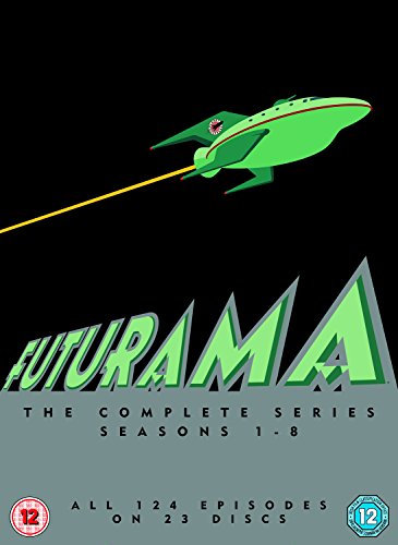 Futurama DVD cover featuring a green spaceship on a black and grey background.