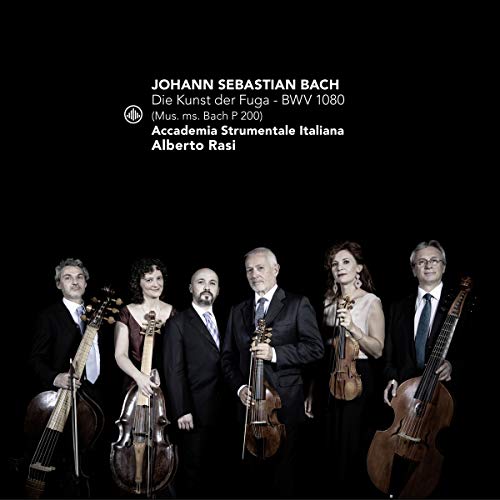 "CD cover featuring six musicians holding string instruments against a black background."