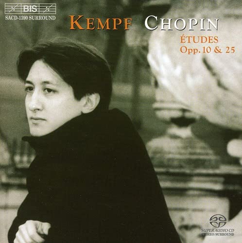 CD cover featuring pianist Kempf and text “Chopin: Études Opp. 10 & 25.”