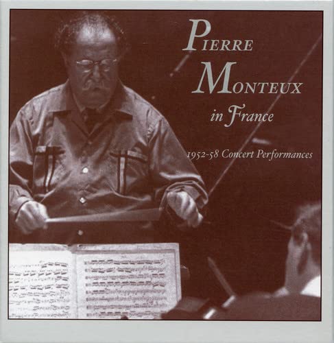 Pierre Monteux portrait on CD cover, conducting with sheet music visible.