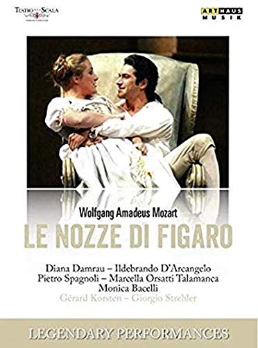 DVD cover for Mozart's "Le Nozze di Figaro" with couple embracing on a sofa.