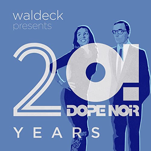 Album cover featuring a man and woman in blue tones with large white text.