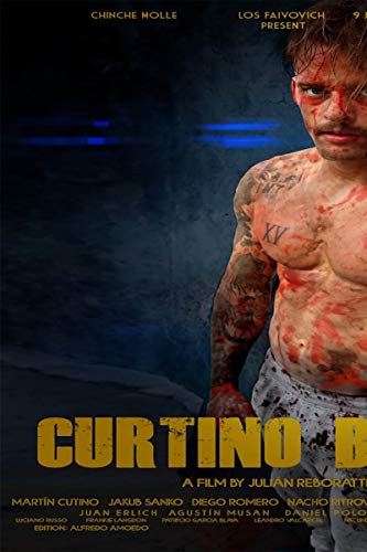 Movie poster for "Curtino Bros" featuring a bruised, shirtless man.