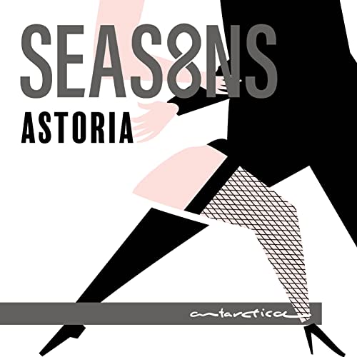 CD cover for Astoria's "Seas8ns" featuring legs in fishnet stockings.