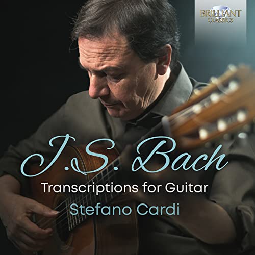 Stefano Cardi playing guitar, album cover for J.S. Bach transcriptions.