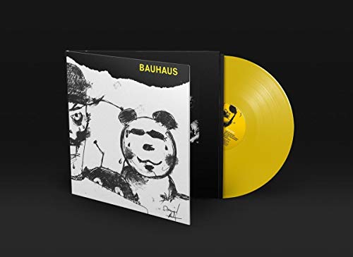 Bauhaus "Mask" vinyl record with black sleeve and sketched cover art.