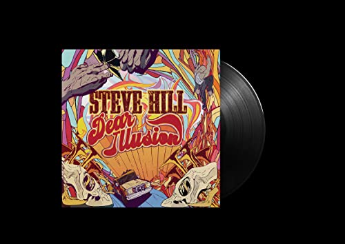 Vinyl record cover for Steve Hill's Dear Illusion featuring colorful abstract art and skulls.