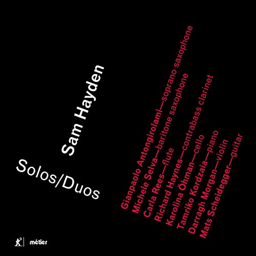 Black CD cover with white text listing composers and instruments.