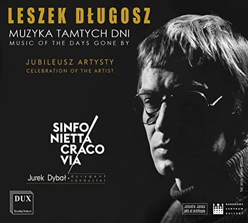 Black and white portrait of Leszek Długosz, composer, with album title text.