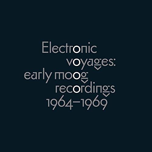 Dark blue album cover with silver text: "Electronic voyages: early moog recordings.