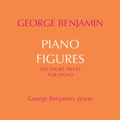 CD cover for George Benjaminās āPiano Figuresā, orange background, purple text.