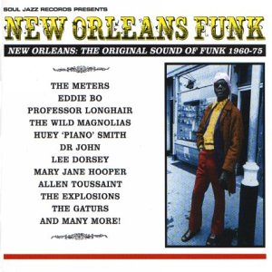 CD cover for “New Orleans Funk” featuring a man in a pink hat.