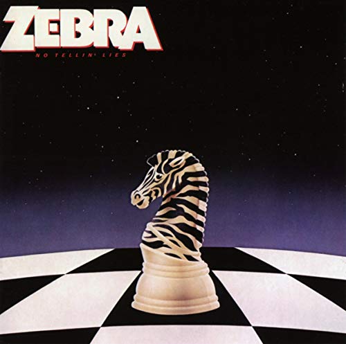 Album cover: Zebra’s “No Tellin’ Lies” featuring a zebra-headed chess piece.
