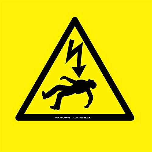 Yellow warning sign with a black silhouette of a person struck by lightning.
