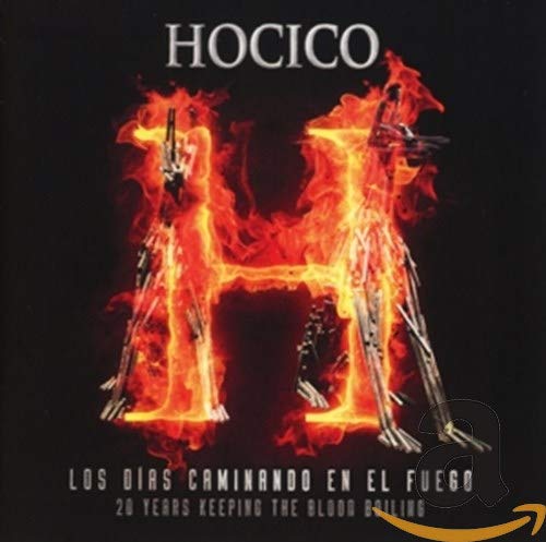 Hocico CD cover: fiery, skeletal dog-like figure forming the letter "H".