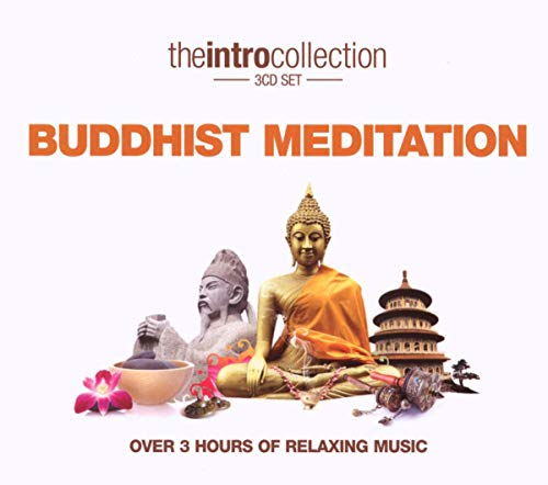 CD cover for "Buddhist Meditation" featuring Buddha and temple imagery.