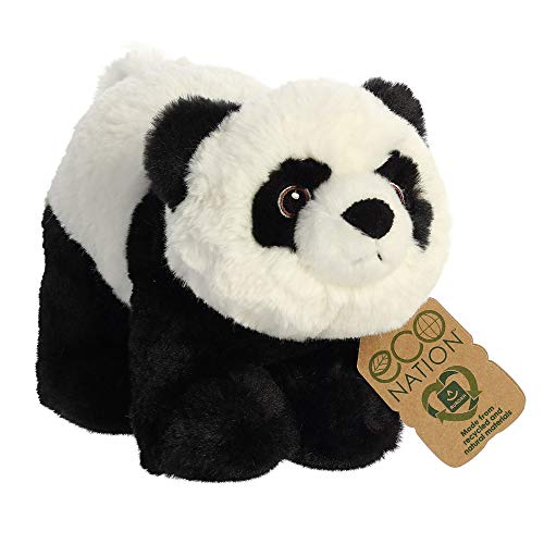 AURORA, 35012, Eco Nation, Panda, 9In, Soft Toy, Black & White