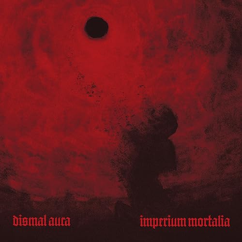 Red textured album cover with a dark silhouette and central eclipse.