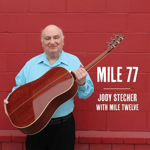 Jody Stecher holding a mandolin, album cover for "Mile 77".