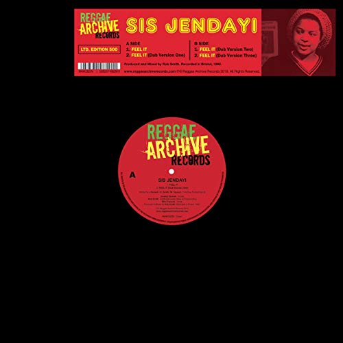 Red vinyl record with label and red sleeve featuring a woman's portrait.