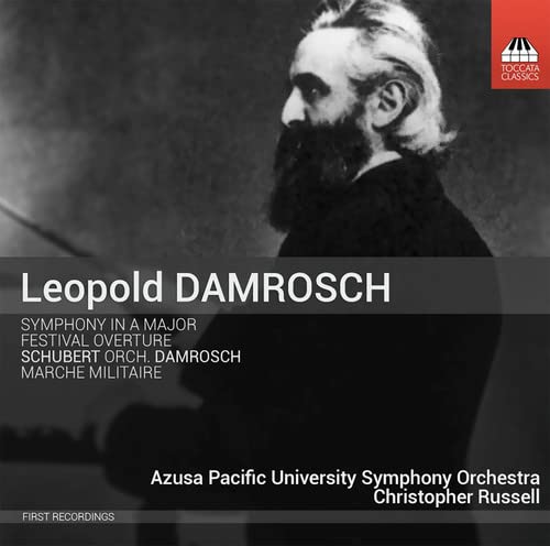 CD cover featuring a black and white portrait of Leopold Damrosch.