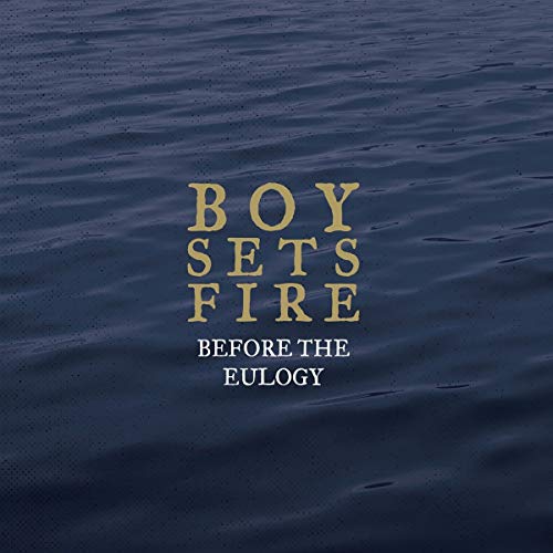 Boysetsfire album cover: dark blue textured background with gold lettering.