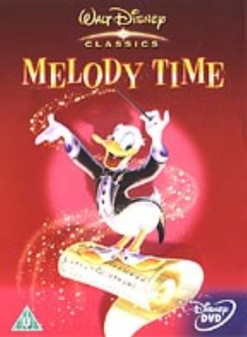 DVD cover for Disney’s “Melody Time” featuring Donald Duck conducting.