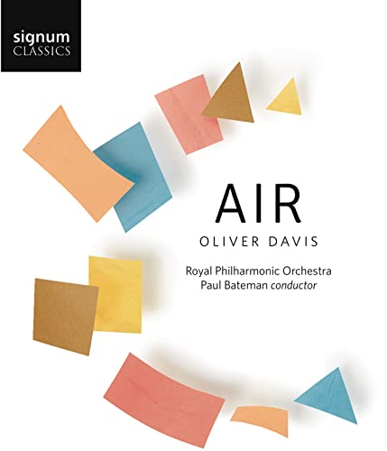 CD cover for "Air" by Oliver Davis, with abstract paper shapes.
