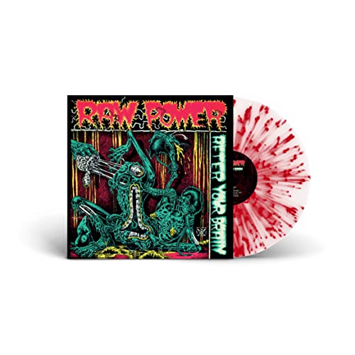 Record album cover with grotesque art and white/red splatter vinyl.
