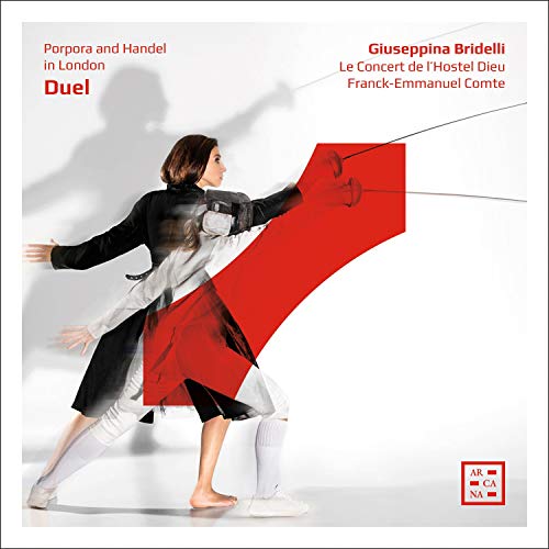 CD cover with two women in fencing pose, one transparent, against a white background.