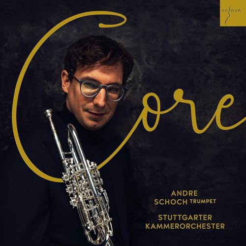 Andre Schoch with trumpet, album cover for "Core" CD.
