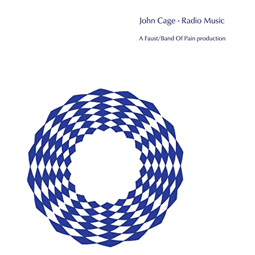 CD cover for John Cage’s “Radio Music” with blue spiral design.