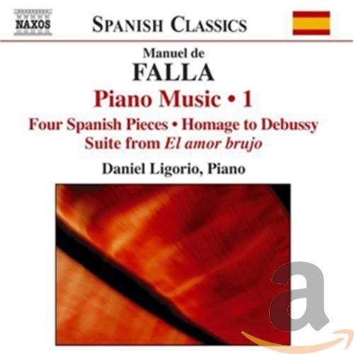 CD cover for Daniel Ligorio’s Falla piano works, featuring abstract red imagery.