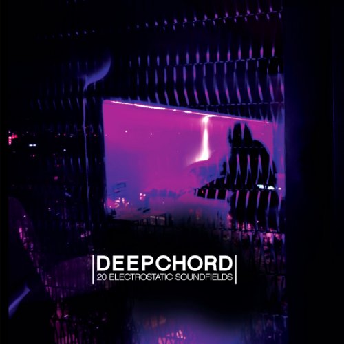 CD cover for Deepchordās ā20 Electrostatic Soundfieldsā with abstract purple imagery.