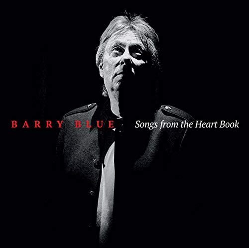 Black and white portrait of Barry Blue, album cover for "Songs from the Heart.