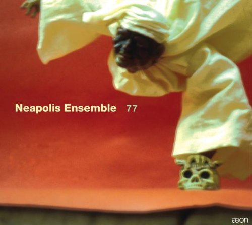"CD cover featuring a person in white robes bending over with a skull nearby."